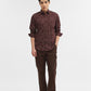Wine Printed Tailored Fit Semi Casual Shirt | Greenfibre