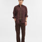 Wine Printed Tailored Fit Semi Casual Shirt | Greenfibre