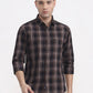 Black & Brown Checked Slim Fit Casual Shirt | Greenfibre