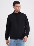 Black & Light Grey Solid Slim Fit Winter Jacket | Greenfibre