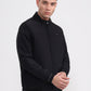 Black & Light Grey Solid Slim Fit Winter Jacket | Greenfibre
