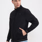 Black & Light Grey Solid Slim Fit Winter Jacket | Greenfibre