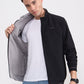 Black & Light Grey Solid Slim Fit Winter Jacket | Greenfibre