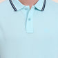 Aruba Blue Solid Slim Fit Polo T-Shirt | Greenfibre