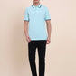 Aruba Blue Solid Slim Fit Polo T-Shirt | Greenfibre