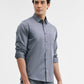 Grey Solid Slim Fit Casual Shirt | Greenfibre