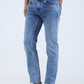 Light Blue Washed Narrow Fit Jeans | Greenfibre