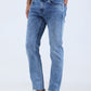 Light Blue Washed Narrow Fit Jeans | Greenfibre