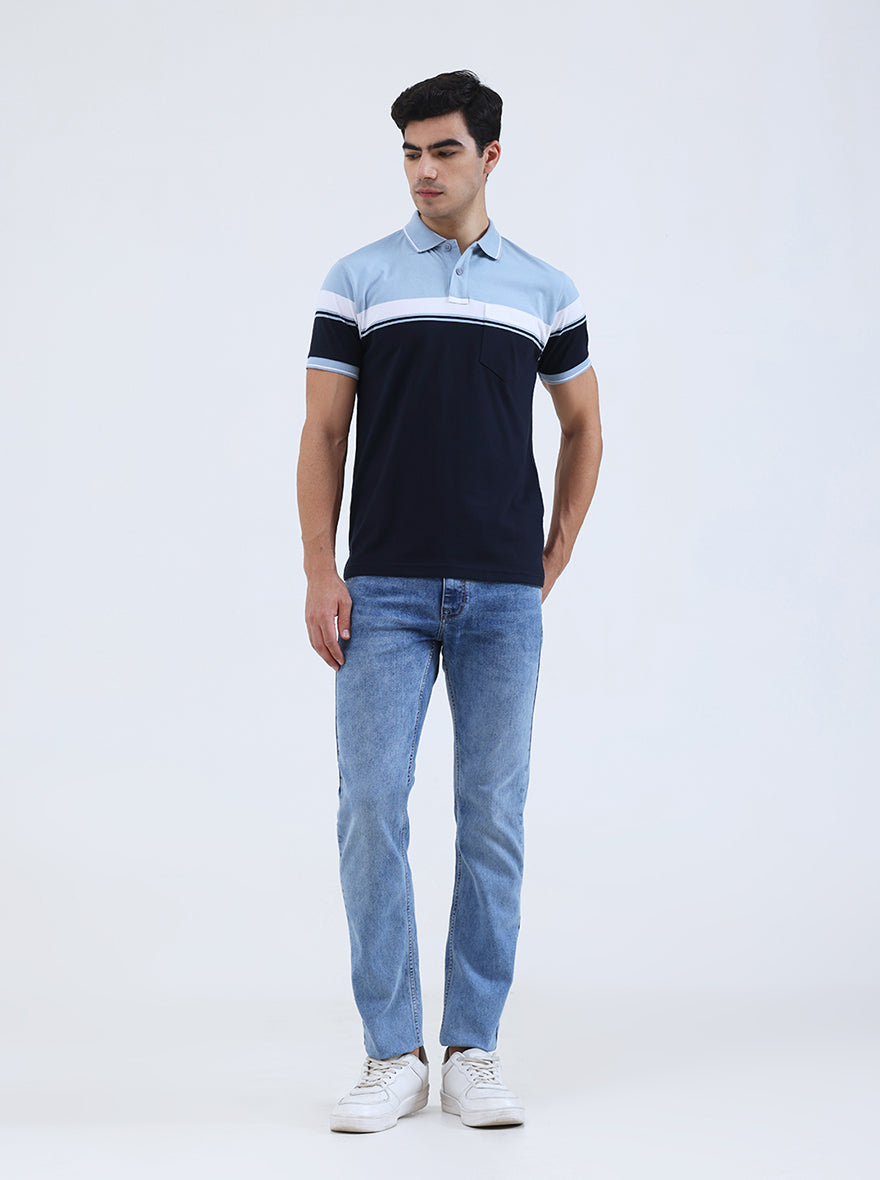 Light Blue Washed Narrow Fit Jeans | Greenfibre