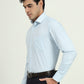 White & Light Blue Solid Slim Fit Formal Shirt | Greenfibre