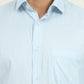 White & Light Blue Solid Slim Fit Formal Shirt | Greenfibre
