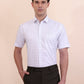 White & Grey Checked Regular Fit Formal Shirt | Greenfibre