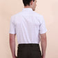 White & Grey Checked Regular Fit Formal Shirt | Greenfibre