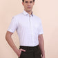 White & Grey Checked Regular Fit Formal Shirt | Greenfibre