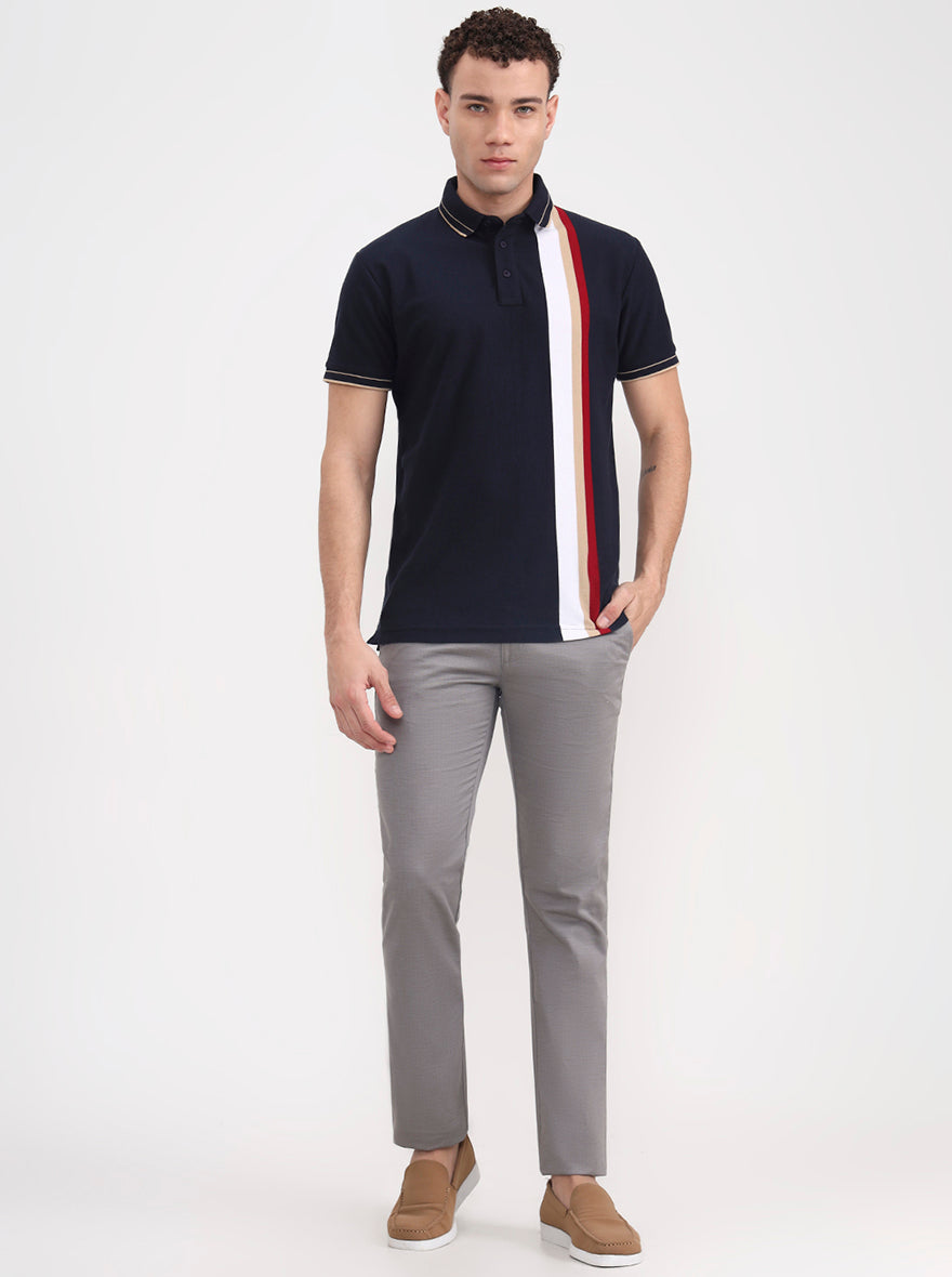 Grey Solid Super Slim Fit Casual Trouser | Greenfibre