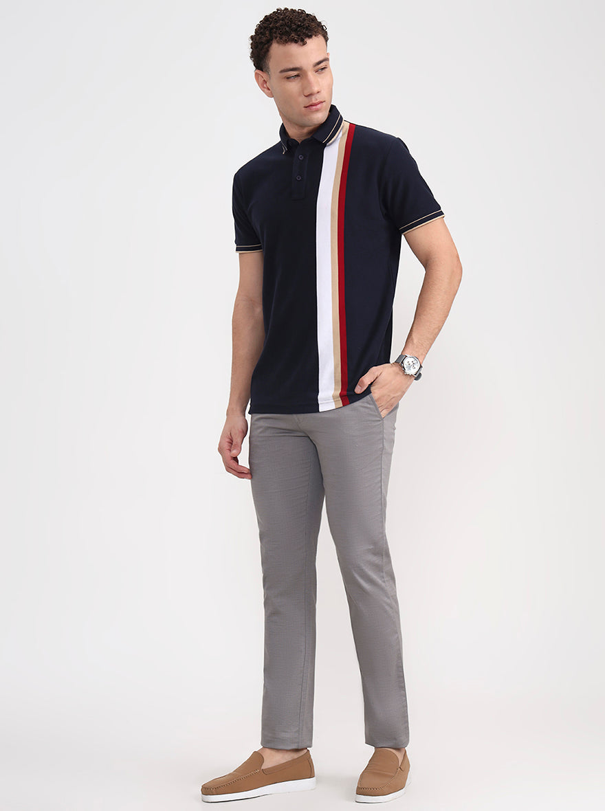 Grey Solid Super Slim Fit Casual Trouser | Greenfibre