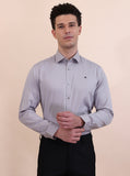 Light Grey Solid Slim Fit Party Wear Shirt | Greenfibre