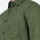 Vineyard Green Printed Slim Fit Casual Shirt | Greenfibre