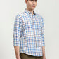 Blue Checked Slim Fit Casual Shirt | Greenfibre