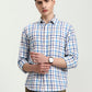 Blue Checked Slim Fit Casual Shirt | Greenfibre