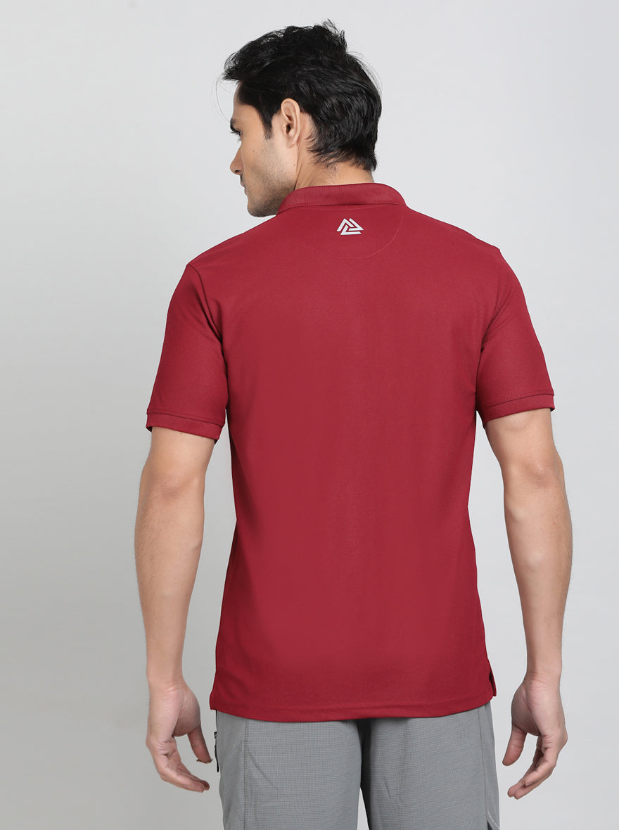 Maroon Solid REGULAR FIT Polo T-Shirt | Greenfibre