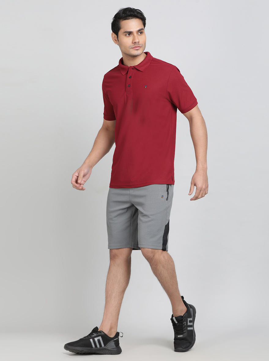 Maroon Solid REGULAR FIT Polo T-Shirt | Greenfibre