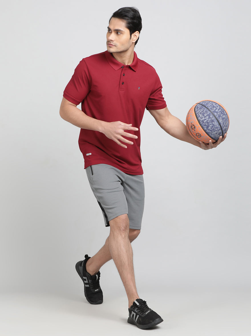 Maroon Solid REGULAR FIT Polo T-Shirt | Greenfibre