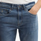 Dark Indigo Blue Washed Straight Fit Jeans | Greenfibre