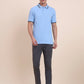 Sky Blue Solid Slim Fit Polo T-Shirt | Greenfibre