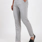 Light Grey Solid Super Slim Fit Casual Trouser | Greenfibre