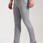 Grey Printed Super Slim Fit Casual Trouser | Greenfibre