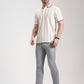 Grey Printed Super Slim Fit Casual Trouser | Greenfibre