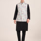 Green Printed Regular Fit Bandhgala Jacket | JB Studio