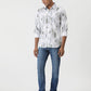 Green Printed Slim Fit Casual Shirt | Greenfibre