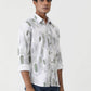 Green Printed Slim Fit Casual Shirt | Greenfibre