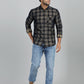 Yellow & Blue Checked Slim Fit Casual Shirt | JadeBlue
