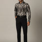 Brown Printed Slim Fit Party Wear Shirt | Wyre