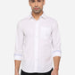 Bright White Solid Slim Fit Semi Casual Shirt | Greenfibre