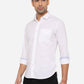 Bright White Solid Slim Fit Semi Casual Shirt | Greenfibre