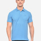 Sky Blue Solid Slim Fit Polo T-Shirt | Greenfibre