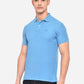 Sky Blue Solid Slim Fit Polo T-Shirt | Greenfibre