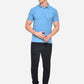 Sky Blue Solid Slim Fit Polo T-Shirt | Greenfibre