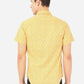 Mustard Yellow Printed Slim Fit Semi Casual Shirt | Greenfibre