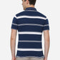 White & Blue Striped Slim Fit Polo T-Shirt | Greenfibre