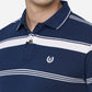 White & Blue Striped Slim Fit Polo T-Shirt | Greenfibre