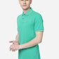 Mint Green Solid Slim Fit Polo T-Shirt | Greenfibre