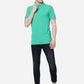 Mint Green Solid Slim Fit Polo T-Shirt | Greenfibre