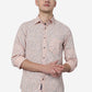 Peach Printed Slim Fit Casual Shirt | Greenfibre