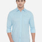 Light Blue Printed Smart Fit Casual Shirt | Greenfibre