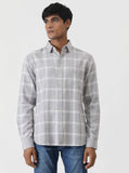 Grey Checked Slim Fit Casual Shirt | Greenfibre